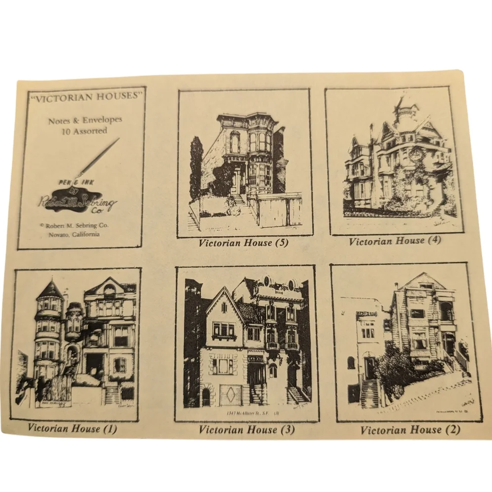 Vintage Victorian San Francisco Artist Robert M. Sebring Art Print Card Set Rare